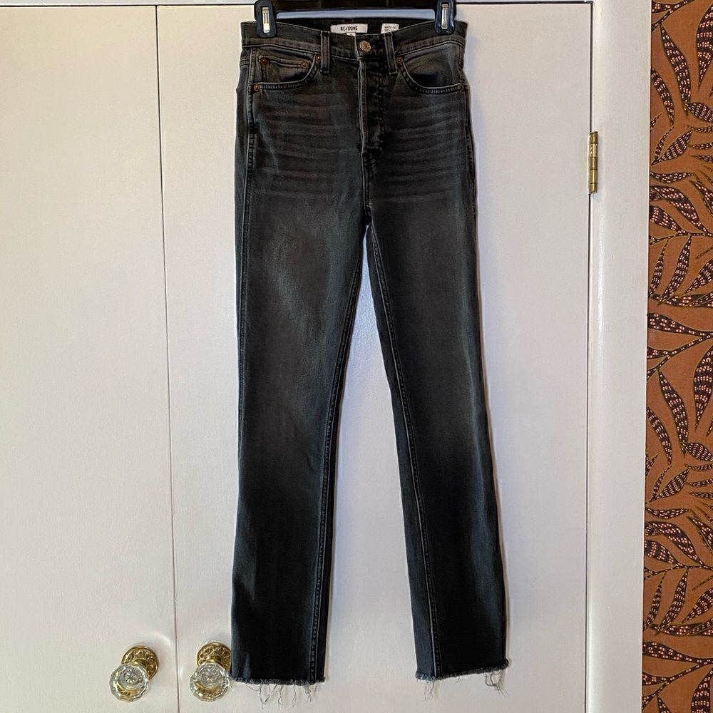 RE/DONE 80s Slim Straight-Leg Jeans Black Women’s Size 25